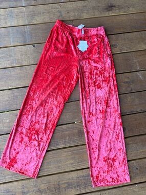 Fabletics Red Velvet Pants